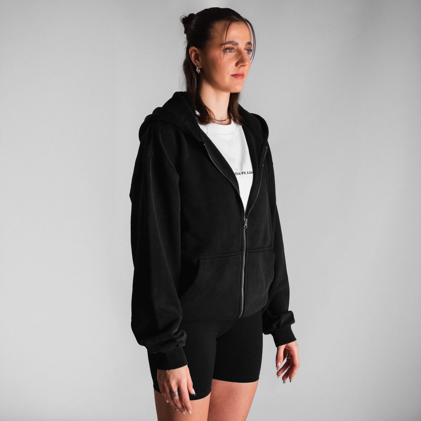 Oversized Zip-Hoodie Vintage Look