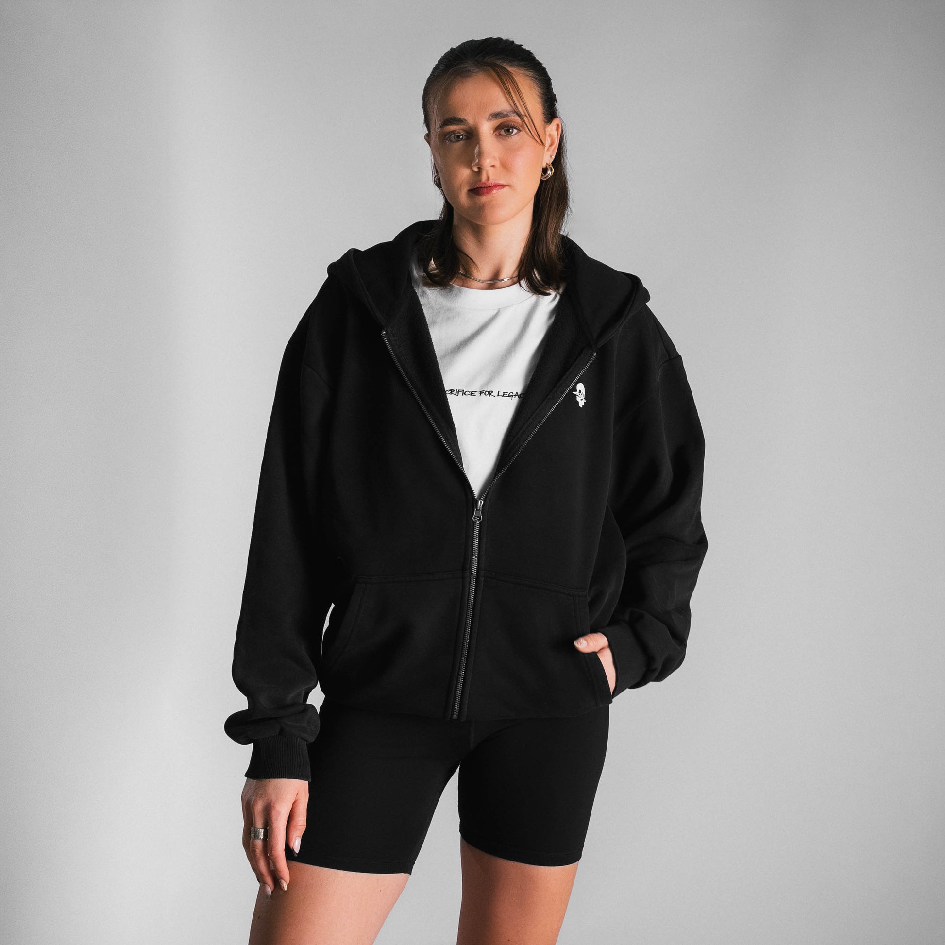 Oversized Zip - Hoodie Vintage Look - Azan Strength