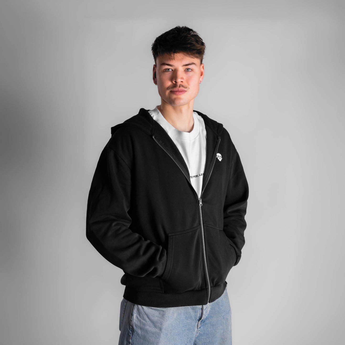 Oversized Zip-Hoodie Vintage Look